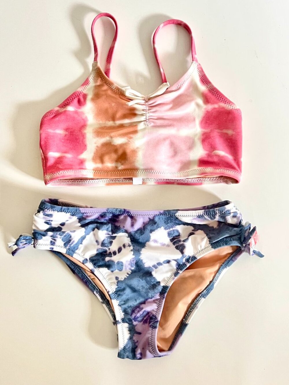 Crewcuts Girls Ikat Tie Dye Bikini Mix Match Set Blue Pink Green NWT